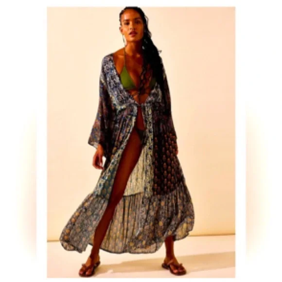 Free PEOPLE BOMBAY KIMONO ONE SIZE - Picture 6 of 16